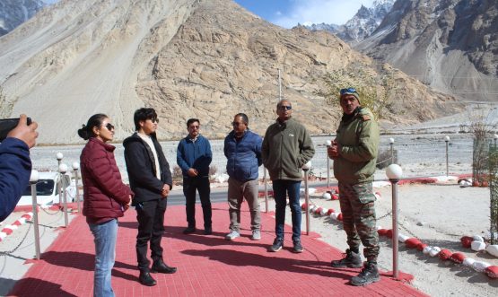 Administrative Secretary Sanjit Rodrigues visits Nubra on a 3 day of tour.