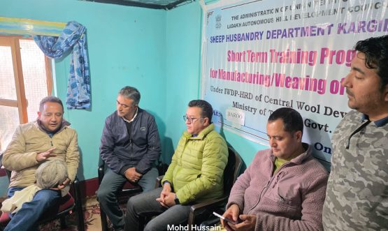 Director Sheep Husbandry Department UT Ladakh Visits Short-Term Training Programmed for Manufacturing and Weaving of Woolen Items at Baroo.