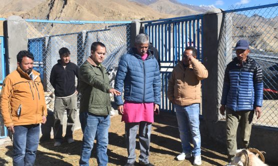 Secretary, Animal, Sheep Husbandry & Fisheries, UT Ladakh Visits Pashmina Goat Farm, Khangral, Kargil.