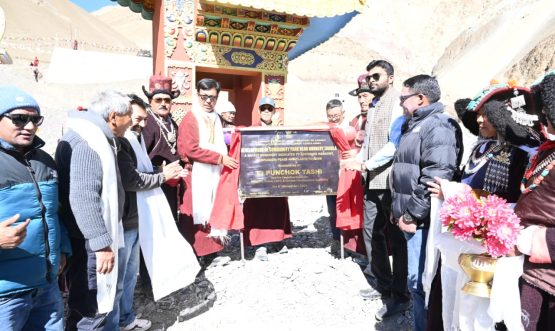 EC Er. Punchok Tashi laid foundation stone of Multipurpose Hall, inaugurates Community Park .