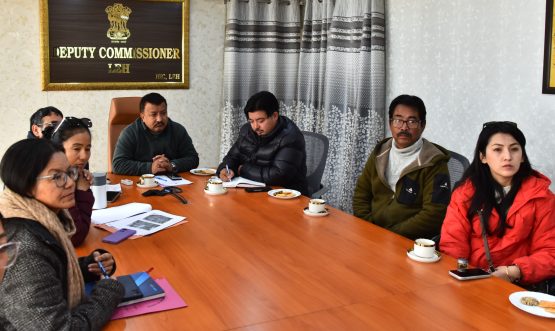 Ghulam Mohammad (JKAS), Additional Deputy Commissioner, Leh, with the Committee Members for ITB Berlin 2025 to review preparations for the participation of UT Ladakh in the International Travel Fair 2026 at Berlin, Germany to be held in March 2026.