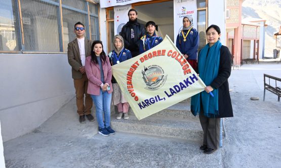 Principal GDC Kargil Flags Off Students for State Level Graphic Designing Competition.