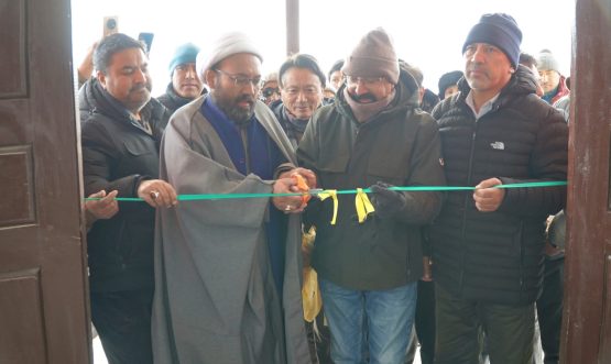 CEC Dr. Jaffer Akhoon Inaugurates newly constructed Indoor Stadium at Goma Kargil.