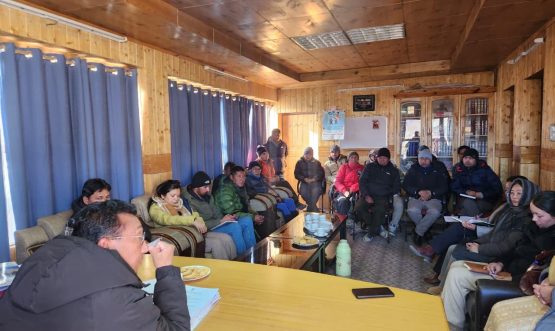 Sub-Divisional Magistrate (SDM) Nyoma, Shri Kacho Asgar Ali Khan, chaired a preparatory meeting in his office chamber to review arrangements for the celebration of the 77th Republic Day.