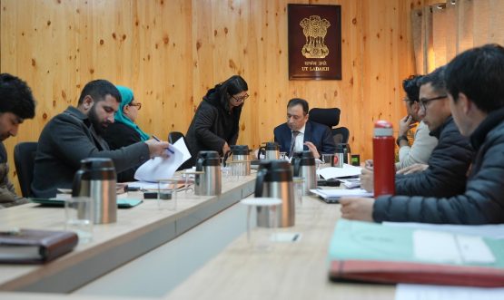 Chief Secretary Ashish Kundra chairs review meeting of Finance, Planning and Estate Departments in Leh.