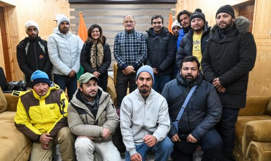 Curling Federation delegation meets LG Ladakh.