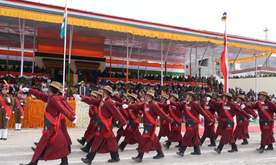 The 77th Republic Day was celebrated with patriotic fervour at the historic Polo Ground, Leh, Ladakh.