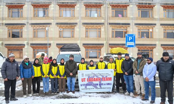 CEC Kargil Dr. Jaffer Akhoon Flags Off UT Ladakh U-17 Karate Team for 69th National School Games.