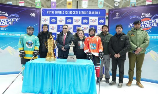 Chief Secretary inaugurates 3rd Royal Enfield Ice Hockey League in Leh.