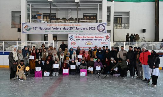EC Kacho Mohd Feroz Attends Closing Ceremony of 15-Day Ice Hockey Training cum Tournament for Girls in Kargil.