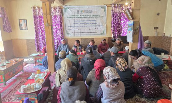 The Department of Horticulture, Leh organized a Farmers' Training Programme on Pruning and Pest Management of Orchards at Chilling village to enhance farmers' knowledge on scientific orchard management practices.