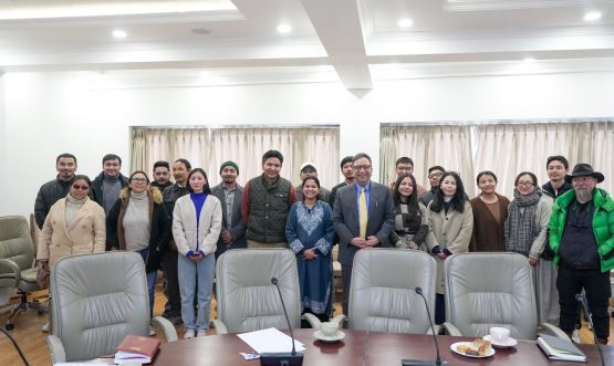 Chief Secretary Interacts with Young Achievers in Leh, Ladakh.