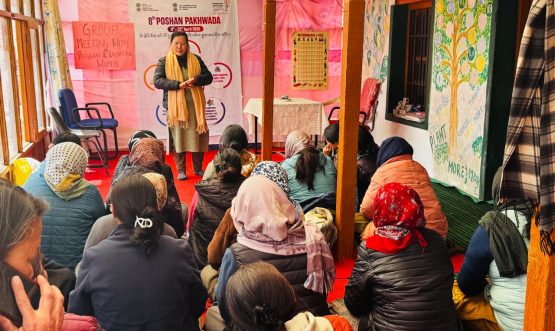 the directions of the District Programme Officer, ICDS Project Leh, the ICDS Project Kharu celebrated Poshan Pakhwada at AWC Centre, Chemday Peu.