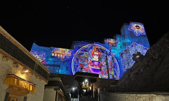 Union Minister of Culture & Tourism Gajendra Singh Shekhawat and Ladakh L-G Vinai Kumar Saxena inaugurate Sound and Light Show at Leh Palace.