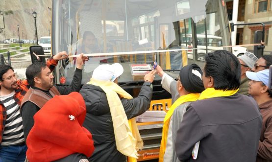 MP Ladakh Flags Off School Buses in Kargil to Boost Student Transport Facilities under MPLADS.