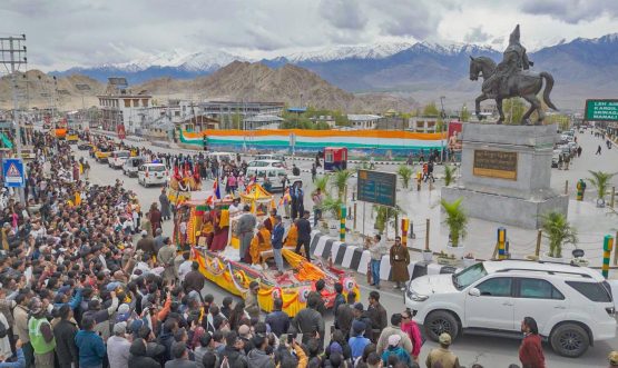 Holy relics of Tathagata Buddha arrive in Leh, amid deep spiritual fervor L-G accords ceremonial welcome; massive community participation marks historic occasion.