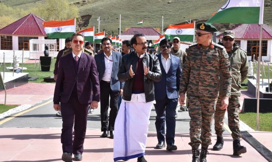Union MoS George Kurian visits Kargil War Memorial in Drass.