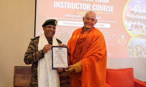 1-Month Certified Yoga Instructor Course inaugurated at Mahabodhi International Meditation Centre.