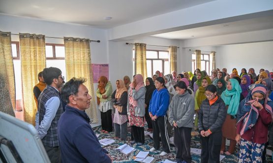 CEC Dr Jaffer inspects temporary school building for Specially Abled Students at Kurbathang.