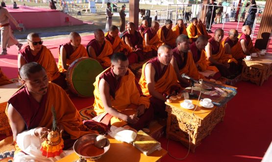 On the Last Day of Public Veneration in Leh, Students Gathered in Reverence as the Sacred Relics Prepared to Leave for Zanskar.