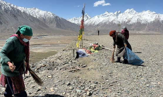 Mega Cleanliness Drive Conducted at Karsha Ahead of Holy Relics Exposition.