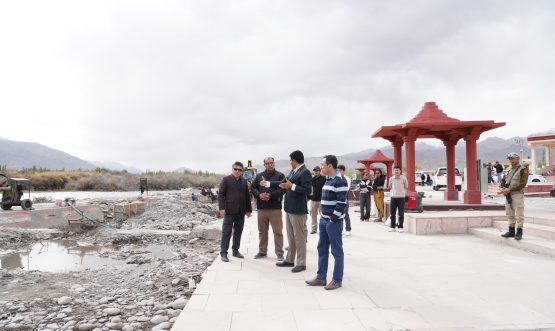 Administrative Secretary PWD inspects ongoing works at Sindhu Ghat.