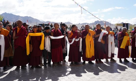 Sacred Holy Buddha Relics Return to Leh, Inspiring Massive Gathering of Monks, Nuns, and Devotees at Dharma centre.