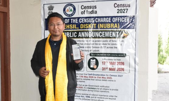 Deputy CEC Leh, Shri Tsering Angchuk, along with former councillors and Heads of Departments of Nubra district, took part in the self-enumeration process for Census 2027 at the DC Office Nubra.