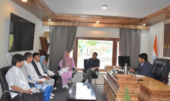 DC Nubra Holds Interaction with District Toppers of Recent CBSE Examination at DC Office Diskit.