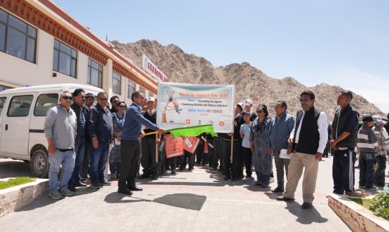 Health Department Leh Observes World No Tobacco Day with Awareness Rally and Street Plays.