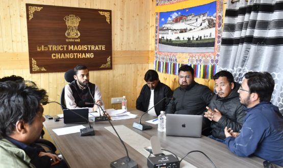 DC Changthang Reviews Progress of Ongoing Construction Works.