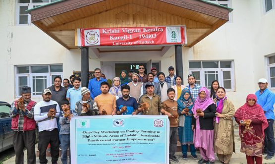 CEC Dr. Mohd. Jaffer Akhoon Attends Workshop on Sustainable Poultry Farming at KVK Kargil; Calls for Greater Support to Livestock Sector.