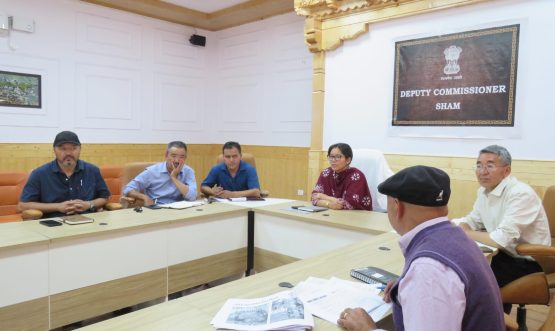 DC Sham Chairs Review Meeting on Education Department Schemes.