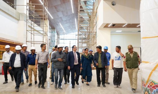 Chief Secretary Inspects Ongoing Construction of New Terminal Building at Leh Airport.