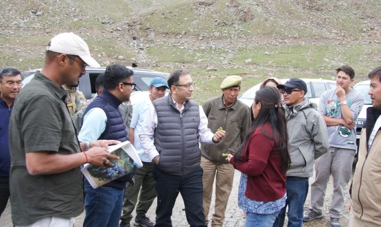 Chief Secretary assesses Conservation of Ancient Petroglyphs and High-Altitude Medicinal Flora on Third day of Nubra Visit.