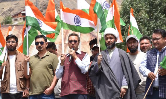 Impressive Har Ghar Tiranga Rally held in Drass with huge participation.