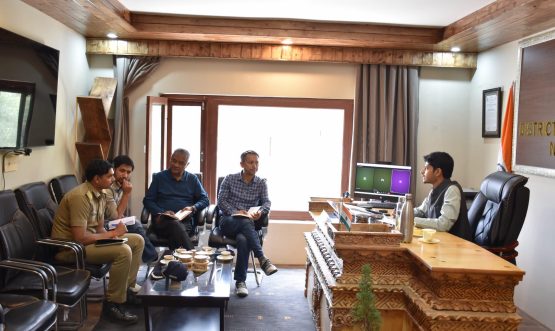DC Nubra Convenes Meeting to Review Progress of 33 kV Diskit–Chulungka Power Line.