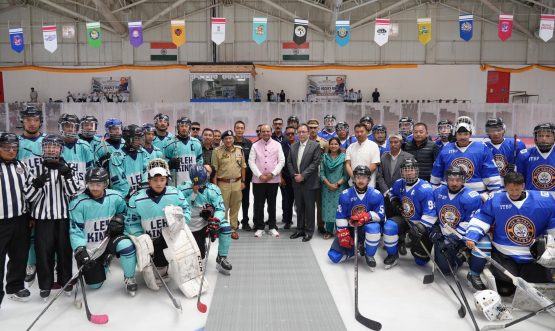 L-G VK Saxena inaugurates first 24x7 artificial Ice Hockey Rink in Leh.