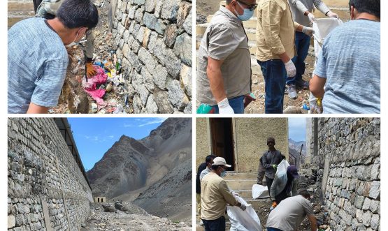 Cleanliness Drive Conducted at Cricket Ground, Khaltse under Har Ghar Tiranga Campaign.