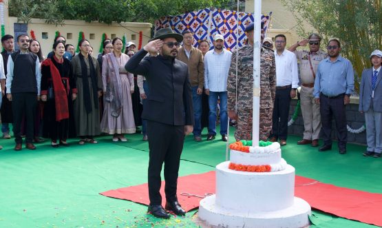 DC Leh Hoists National Flag at Council Secretariat, Leh.