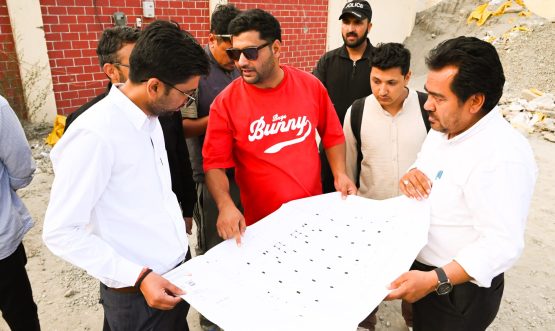 DC Inspects Construction of Multi-Sports Complex at Kargil Town.