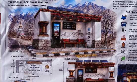 L-G VK Saxena lays foundation for 30 Smart Bus Shelters – 15 each in Leh and Kargil – with solar-powered, weather-resilient facilities.