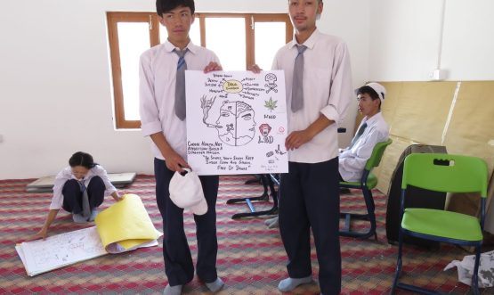 Painting Cum Drawing Competition on ‘Nasha Mukt Bharat Abhiyan’ Held at GHSS Khaltse.