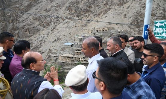 L-G VK Saxena visits heritage village Hunderman in Kargil.