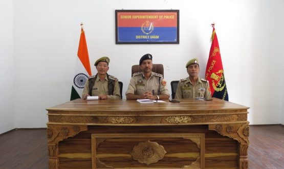 SSP Sham addresses press conference on growing menace of drug abuse.