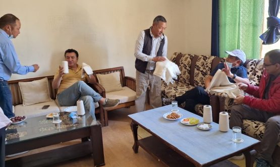 Director Sheep Husbandry Visits Pashmina Dehairing Plant in Leh.