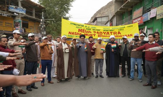 CEC Dr Jaffer Flags Off Mega Padyatra Under Nasha Mukt Bharat Abhiyaan in Kargil.