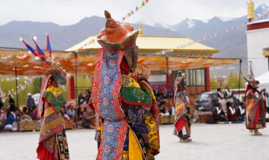 Holy Chams and Sacred Thangka & Butter sculpture art Display Held at Dharma Centre on Third Day of Ladakh Festival 2026.