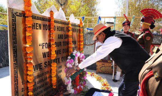 L-G VK Saxena pays homage to police martyrs on Police Commemoration Day in Leh.
