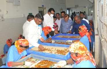 Hon. Virendra Singh, Secretary (Textile) and Hon.Goraksh Gadilkar, former  Director Sericulture at Silk worm seed Production Center, Gadhinglaj District Kolhapur.